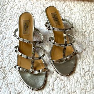 Valentino Silver Studded Heels
